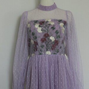 Elegant Purple Floral Maxi Dress